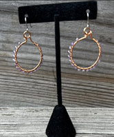 Amethyst Gemstone Hoop Earrings