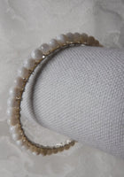Mother of Pearl Beaded Bangle Bracelet Size 8 1/2