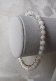 Mother of Pearl Beaded Bangle Bracelet Size 8 1/2