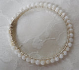 Mother of Pearl Beaded Bangle Bracelet Size 7 1/2