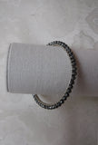 Hematite Beaded Bangle Bracelet Size 7 1/2