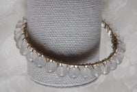 Lavender Amethyst Beaded Bangle Bracelet Size 7 1/2
