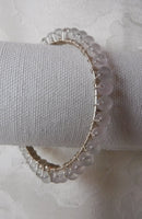 Lavender Amethyst Beaded Bangle Bracelet Size 7 1/2