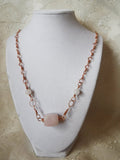 Rose Quartz Copper Chain Necklace