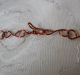 Peach Quartz Point Pendant Copper Link Chain Necklace