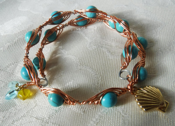 Bracelet | Copper & Cream Lines | Handmade in Colombia | Sumiye Co | Sumiye  Co