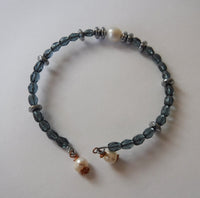 Pearl Crystal and Hematite Bracelet Handcrafted