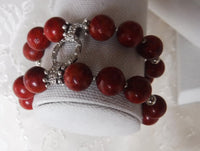 Coral Beaded Two Strand Bracelet