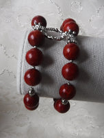 Coral Beaded Two Strand Bracelet