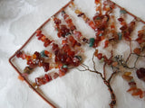 Fall Autumn Tree of Life Gemstone and Copper Suncatcher