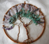 Spring Tree of Life Gemstone and Copper Suncatcher