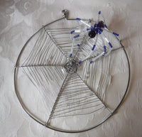 Spiderweb and Amethyst Spider Gemstone Suncatcher