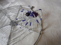 Spiderweb and Amethyst Spider Gemstone Suncatcher