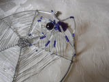 Spiderweb and Amethyst Spider Gemstone Suncatcher