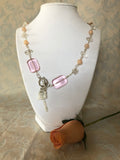 Pink Aventurine and Quartz Crystal Necklace
