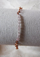 Rose Quartz Tiny Gemstone Copper Bracelet