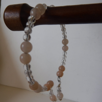 Pink Aventurine and Crystal Bead Necklace