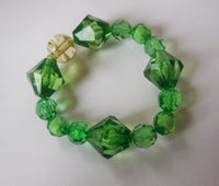Green Acrylic Crystal Beaded Stretch Bracelet