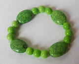 Green Resin Beaded Stretch Bracelet