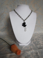 Selenite and Black Tourmaline Necklace