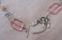 Rainbow Moonstone Pink Aventurine and Quartz Necklace